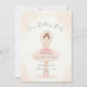 Pink Ballerina Birthday Invitation