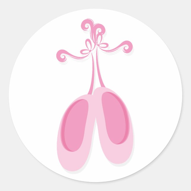 Pink Ballerina Birthday Party Classic Round Sticker (Front)