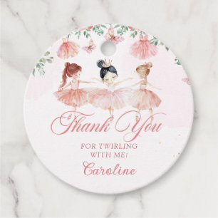 Pink Ballerina Birthday Party Favor Tags