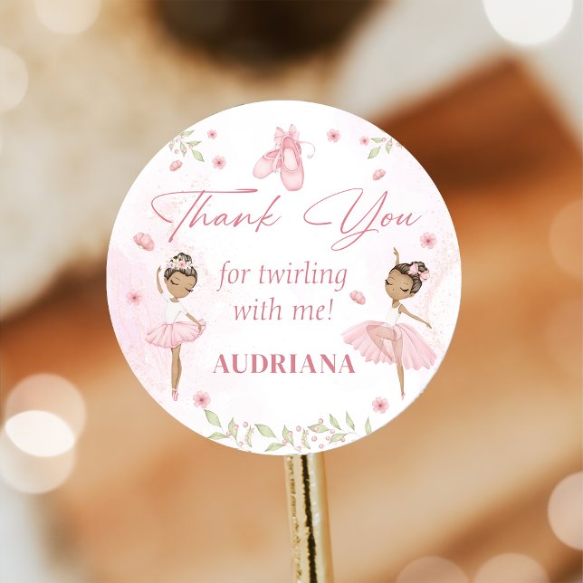 Pink Ballerina Birthday Party Sticker (Creator Uploaded)