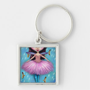 Pink Ballerina Doll with Wings Keychain