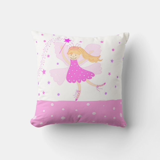 Pink Ballerina Fairy Pillow (Front)