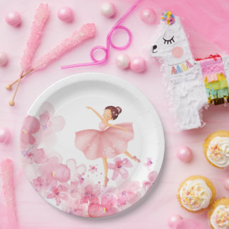 Pink Ballerina Matching  Paper Plate