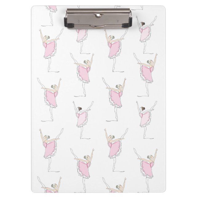 Pink Ballerina Pink Dancer Girl Clipboard (Front)