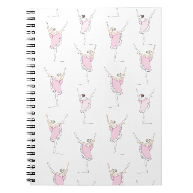 Pink Ballerina Pink Dancer Girl Notebook (Front)