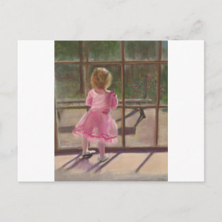 pink ballerina postcard