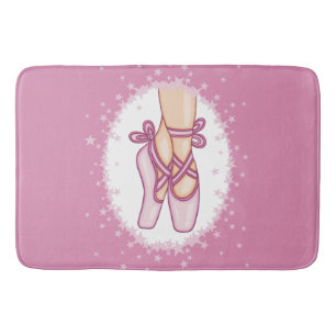 Pink ballerina shoes bath mat