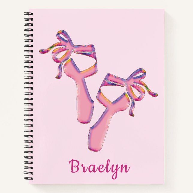Pink Ballerina Shoes Notebook (Front)