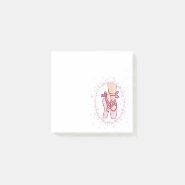 Pink ballerina shoes post-it notes (Front)