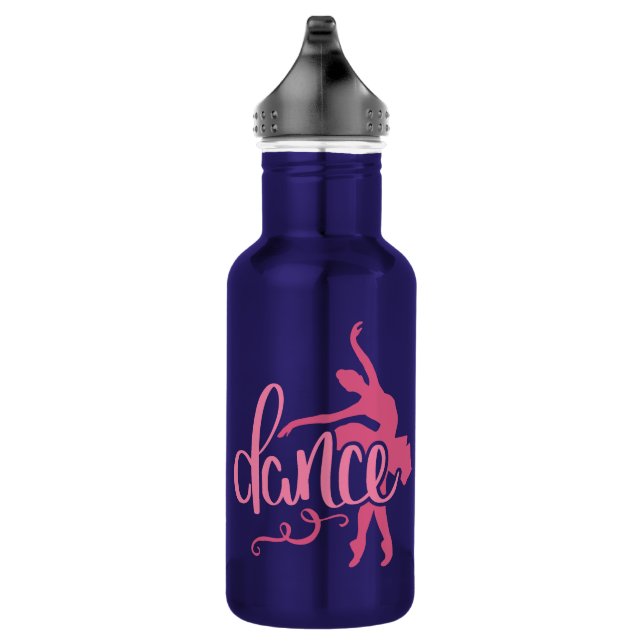 Pink Ballerina Silhouette Ballet Dance 532 Ml Water Bottle (Right)