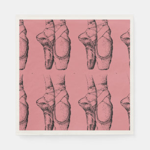 Pink Ballerina Slippers Ballet Paper Napkins