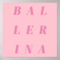 Pink Ballerina Text Design for Ballet Dancers