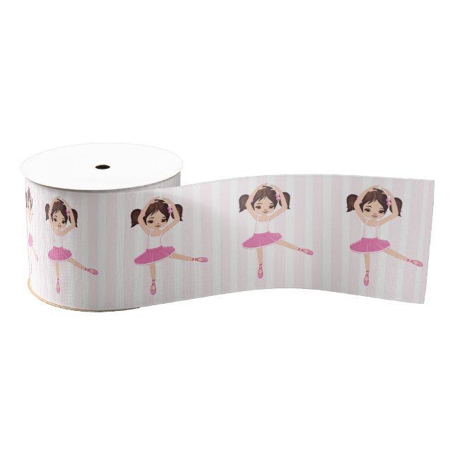 Pink Ballerina theme Birthday Party Grosgrain Ribbon (Spool)