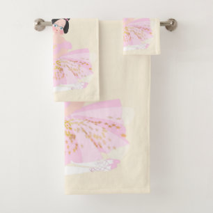 Pink ballerina Towels set.
