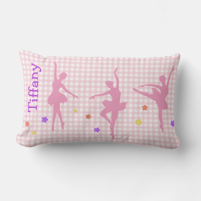 Pink Ballerinas Custom Accent Pillow (Front)