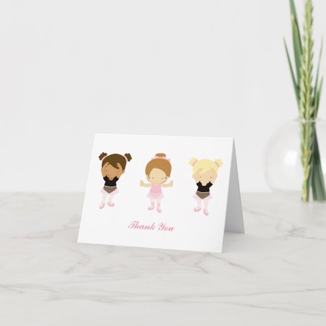 Pink Ballerinas Thank You Notes (Front)