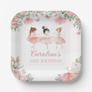  Pink Ballet Ballerina Birthday Paper Plates