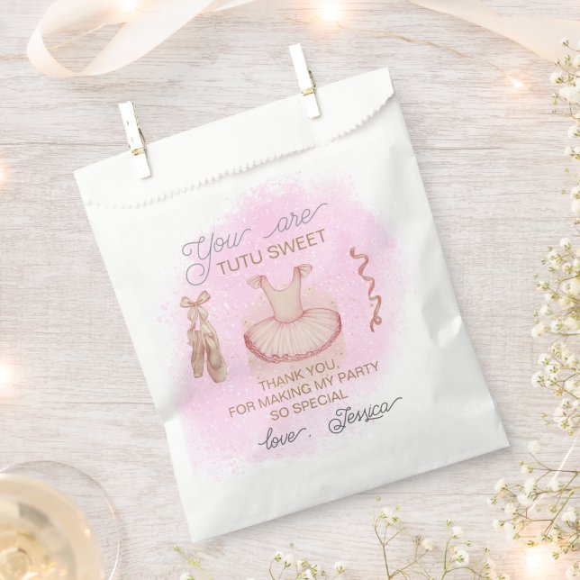 Pink Ballet birthday thank you favour Favour Bag (Clipped)