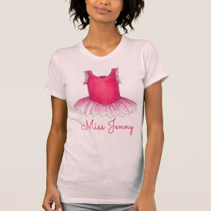 Pink Ballet Dance Teacher Tutu Ballerina T-Shirt