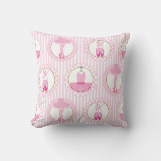 Pink Ballet Dancing - Ballerina Tutu Dancer Throw Pillow