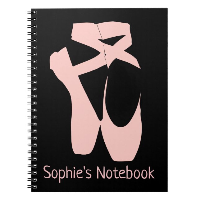 Pink ballet pointe shoes notebook (Front)