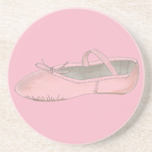Pink Ballet Shoe Slipper Ballerina Dance Teacher Coaster