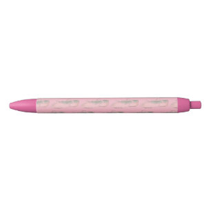 Pink Ballet Shoe Slipper Dance Teacher Ballerina Black Ink Pen