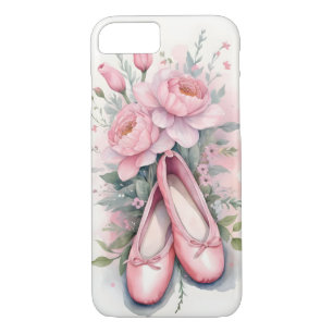 Pink ballet shoes and flowers Case-Mate iPhone case