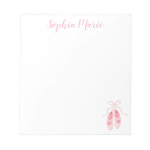 Pink Ballet Shoes Ballerina Girls Stationery Notepad