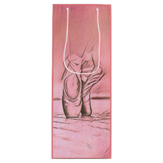 Pink Ballet Shoes Ballerina Wine Gift Bag