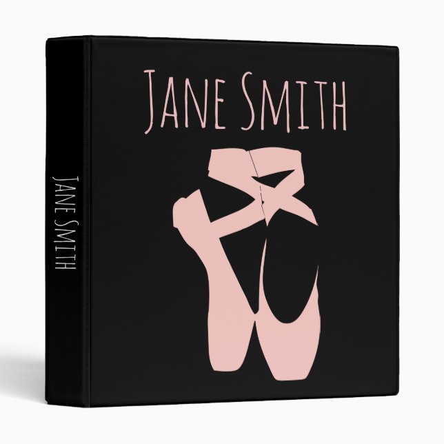 Pink ballet shoes ballet dancer binder (Front/Spine)