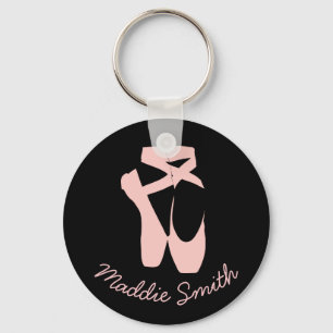 Pink ballet shoes ballet dancer keychain
