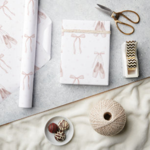 Pink Ballet Shoes Birthday Wrapping Paper