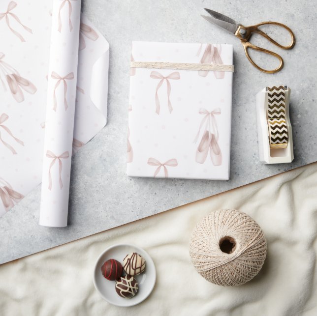 Pink Ballet Shoes Birthday Wrapping Paper (Crafts)