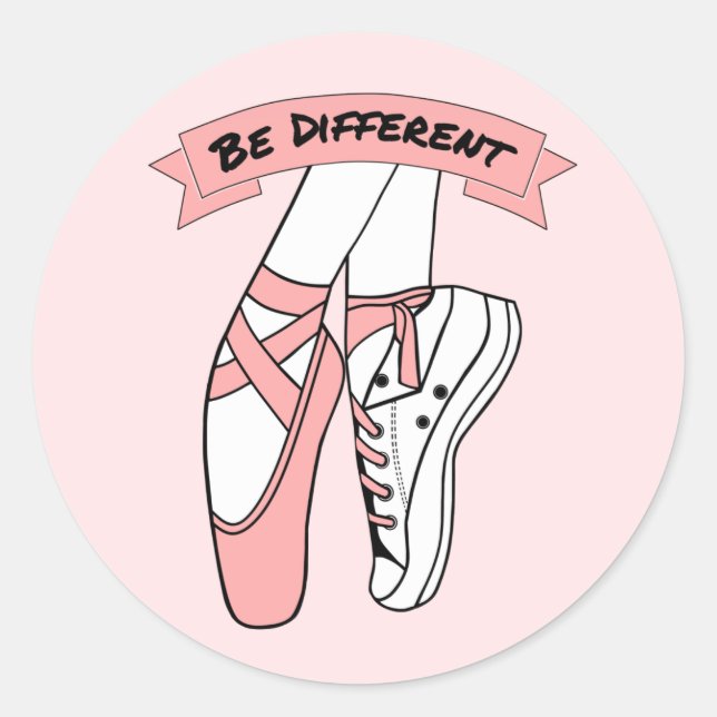 Pink Ballet Shoes Classic Round Sticker (Front)