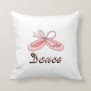 Pink Ballet Shoes- Dance Throw Pillow