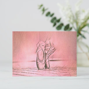Pink Ballet Shoes Elegant Dancer Card