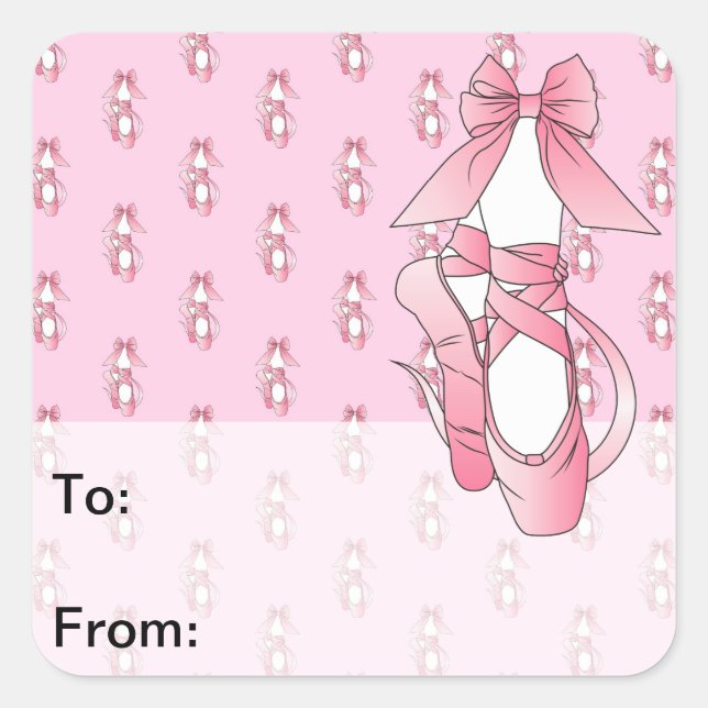 Pink Ballet Shoes Gift Tags (Front)