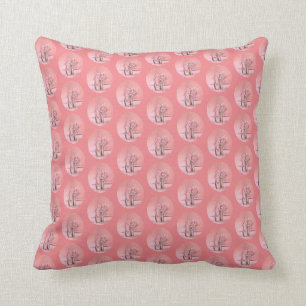 Pink Ballet Shoes Repeat Pattern Throw Pillow