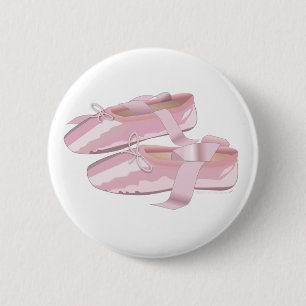 Pink Ballet Shoes Slippers 2 Inch Round Button