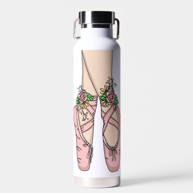 Pink Ballet Shoes   Water Bottle (Front)
