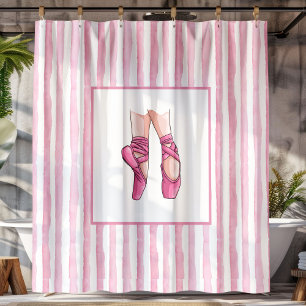 Pink Ballet Shoes with Watercolor Stripes