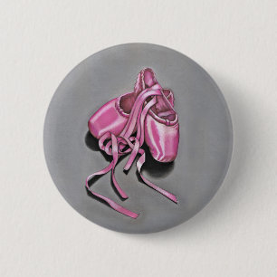Pink Ballet Slippers 2 Inch Round Button