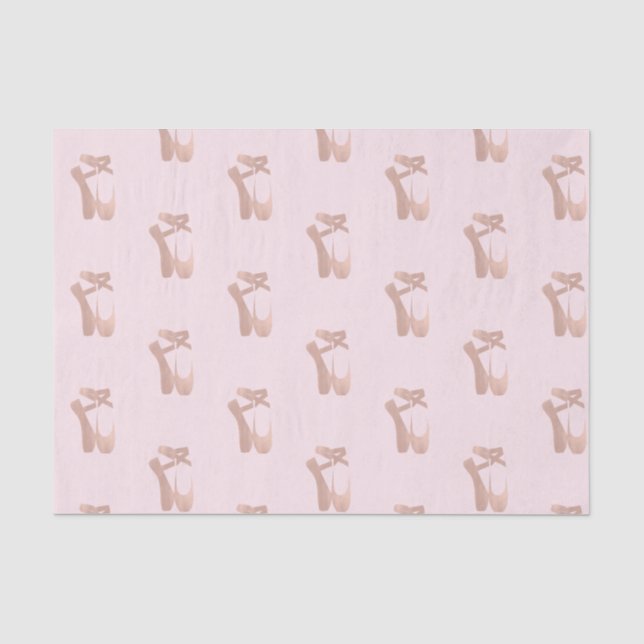 Pink Ballet Slippers Ballerina Rose Party Tissue Paper (Front)