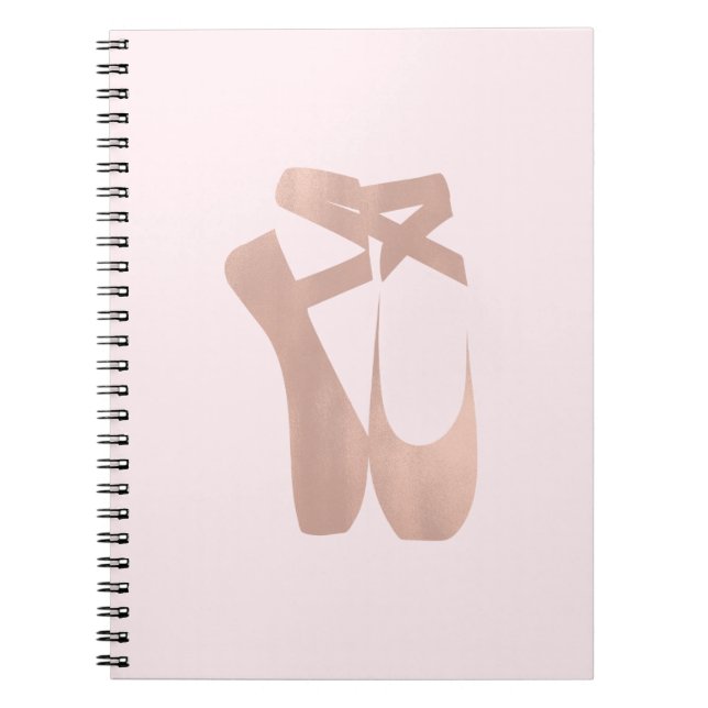 Pink Ballet Slippers Ballerina Rose Personalized Notebook (Front)