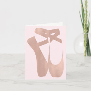 Pink Ballet Slippers Ballerina Rose Thank You Card