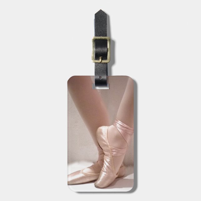 Pink Ballet Slippers Luggage Tag (Front Vertical)