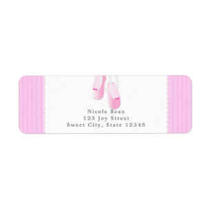 Pink Ballet Slippers Party Invitation Labels