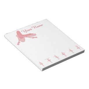 Pink Ballet Slippers Personalized Ballerina Notepad