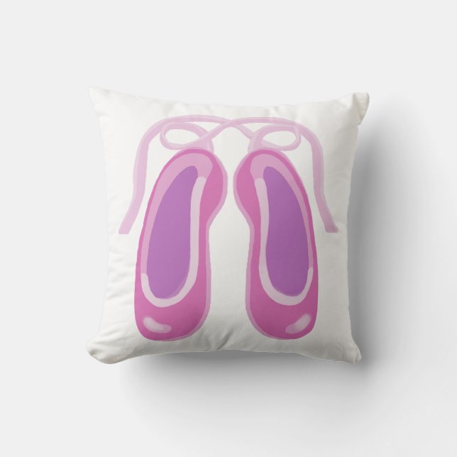Pink ballet slippers  throw pillow (Front)